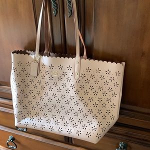 Coach floral laser cut bag